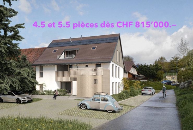 Nouvelle promotion de 3 logements à Cronay. Magnifique dégagement sur les Alpes. 4.5 et 5.5 pièces dès CHF 815'000.--.